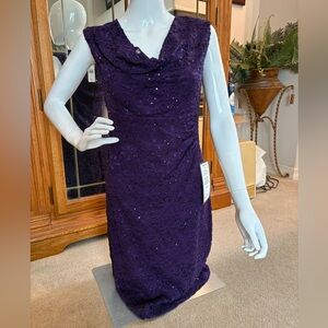 Elegant Purple Lace Dress